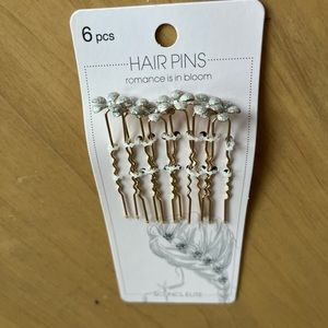 Gold And White Hairpin Set